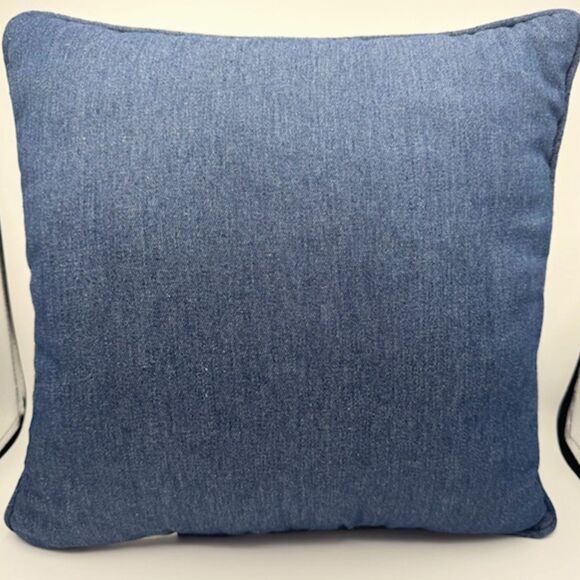 NWT Cracker Barrel Multicolor Embroidered Floral Denim Horses Square 16" Pillow - Picture 3 of 12